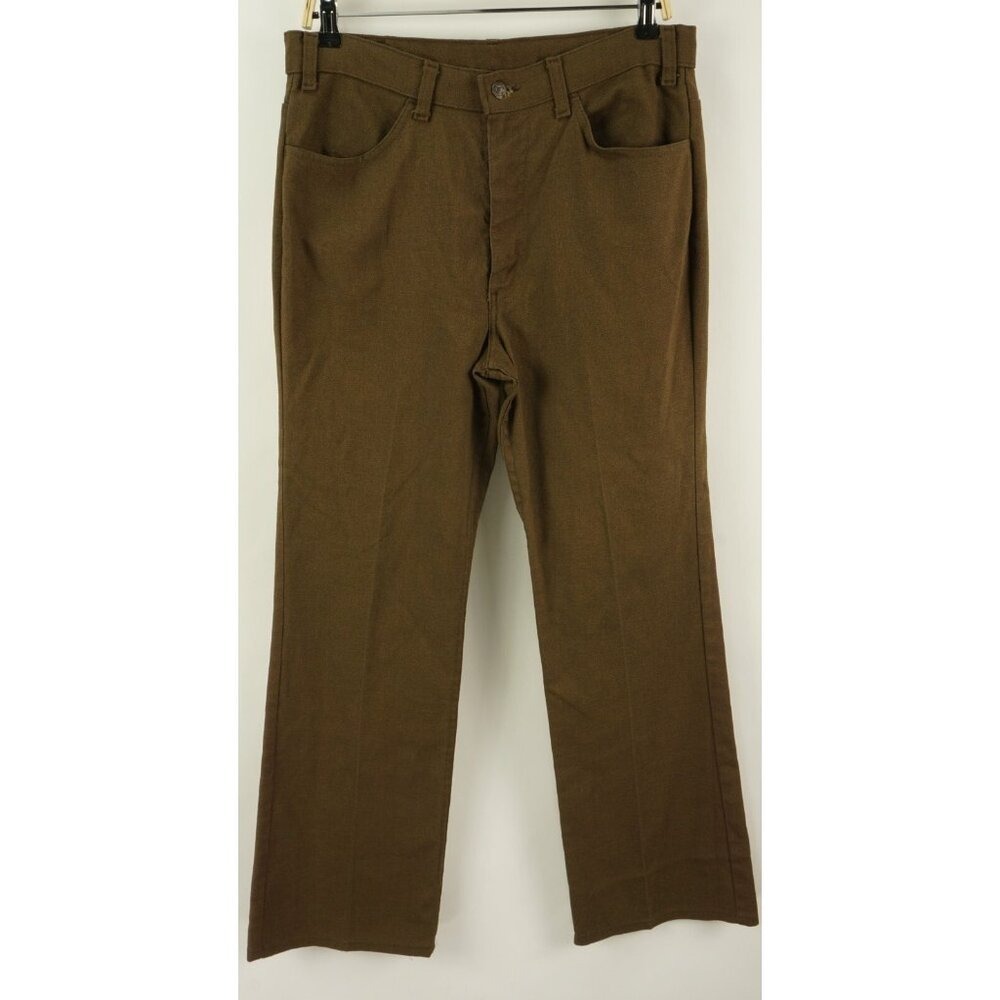 Vintage 80s Levi's USA 545 Black Label Woven Pants Men's 34 x 30‎ Brown Straight